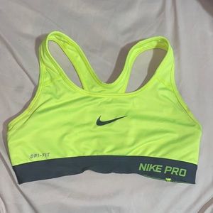 Yellow Nike Pro sports bra, size XS, great condition